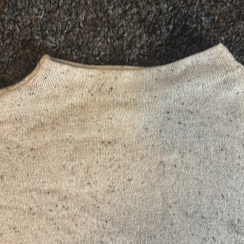 Tan with Black Flecks Bell Sleeve Sweater by Loft Size Medium - Picture 4 of 8
